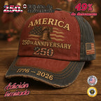 🔥 OFERTA FINAL: 49% DE DESCUENTO — GORRA CONMEMORATIVA 250 AÑOS (1776-2026) 🔥