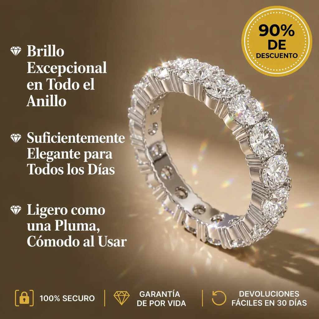 Elegancia Atemporal - Anillo de Eternidad con Moissanita Premium 🔥 Oferta Relámpago Final: 90% de Descuento 🎖️
