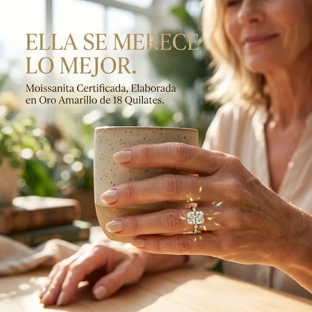 La mejora del aniversario: Anillo de moissanita de corte radiante impecable de 5 quilates (Halo oculto, VVS1) - Oferta🔥 del último día - 90% de descuento