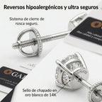 Aretes clásicos redondos de diamante creado en laboratorio de 4.00 CTW — Montura segura de 4 puntas e hipoalergénicos — Último día de oferta 🔥 90% DE DESCUENTO