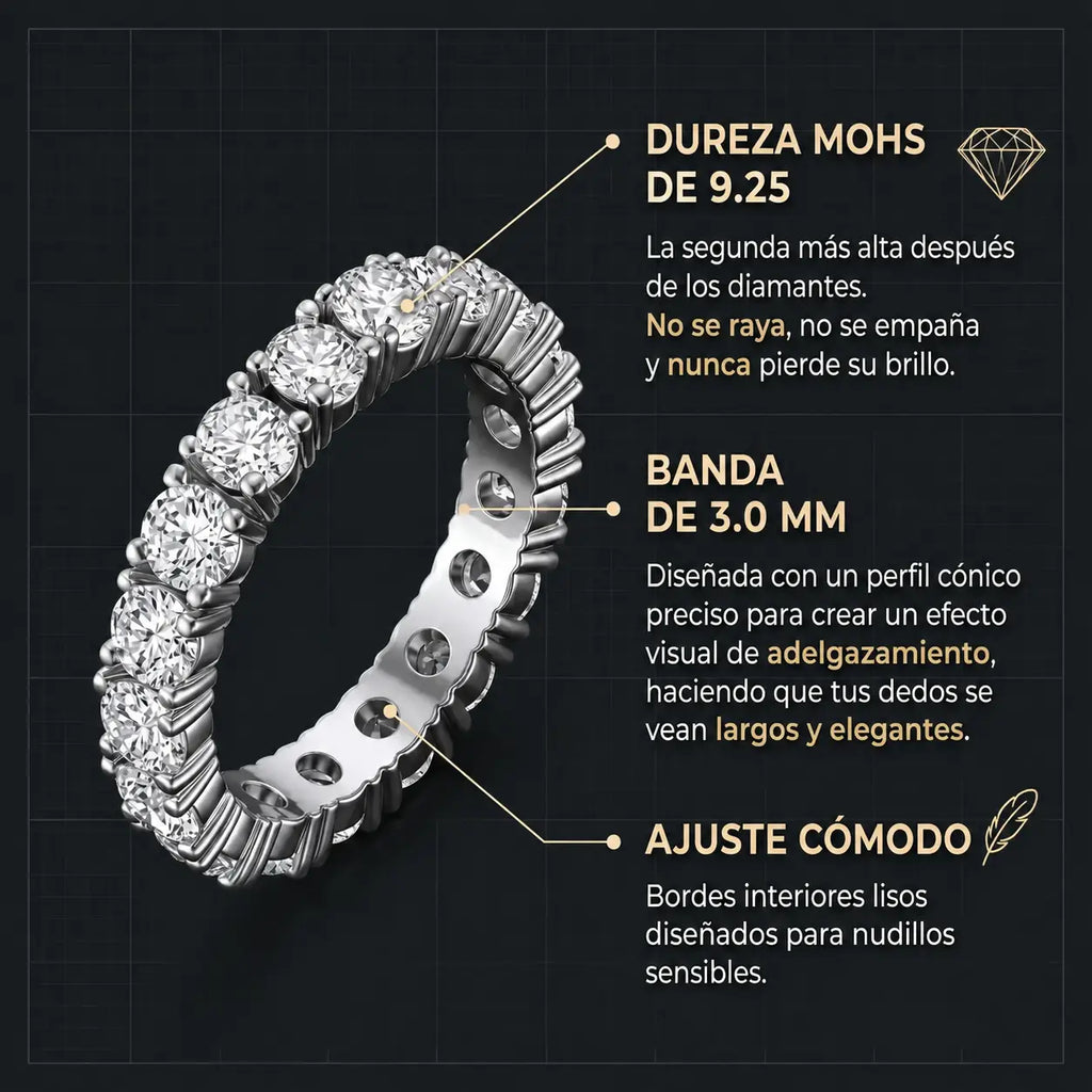 Elegancia Atemporal - Anillo de Eternidad con Moissanita Premium 🔥 Oferta Relámpago Final: 90% de Descuento 🎖️