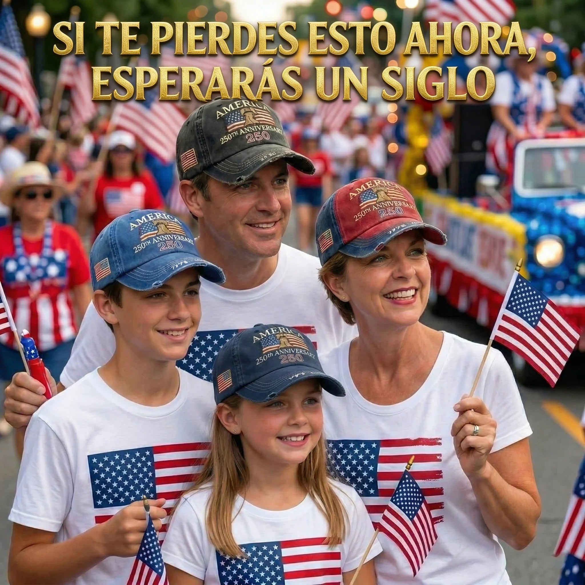 🔥 OFERTA FINAL: 49% DE DESCUENTO — GORRA CONMEMORATIVA 250 AÑOS (1776-2026) 🔥