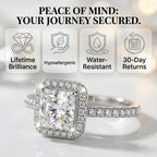 🔥 LAST DAY 90% OFF: Timeless Maximized Double Halo Flawless 5-Carat Moissanite Ring in 18K White Gold Plated
