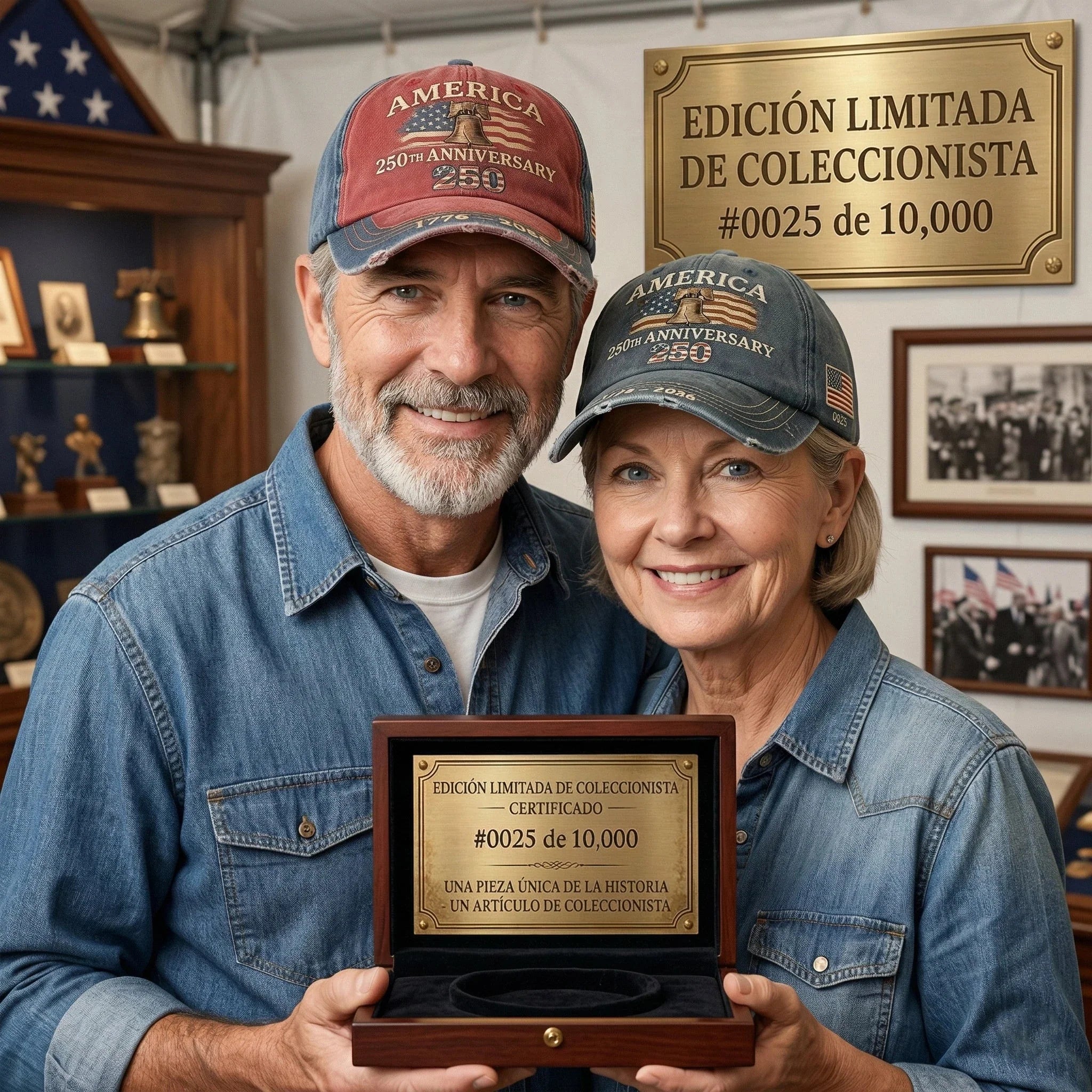 🔥 OFERTA FINAL: 49% DE DESCUENTO — GORRA CONMEMORATIVA 250 AÑOS (1776-2026) 🔥