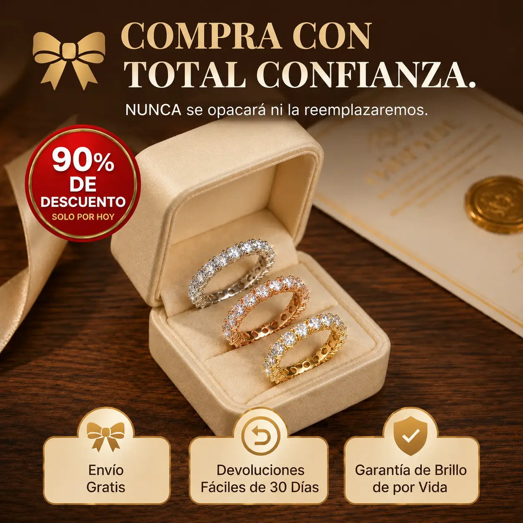 Elegancia Atemporal - Anillo de Eternidad con Moissanita Premium 🔥 Oferta Relámpago Final: 90% de Descuento 🎖️