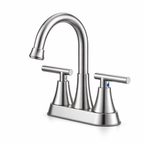Modern Brushed Nickel Two-Handle Bathroom Faucet