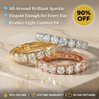 🔥 LAST DAY 90% OFF: Artisan Seamless Micro-Pavé Snag-Free Comfort-Fit Flawless Full-Circle Moissanite Eternity Band in Premium 925 Sterling Silver