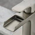 Modern Brushed Nickel Waterfall Single-Hole Bathroom Faucet Set
