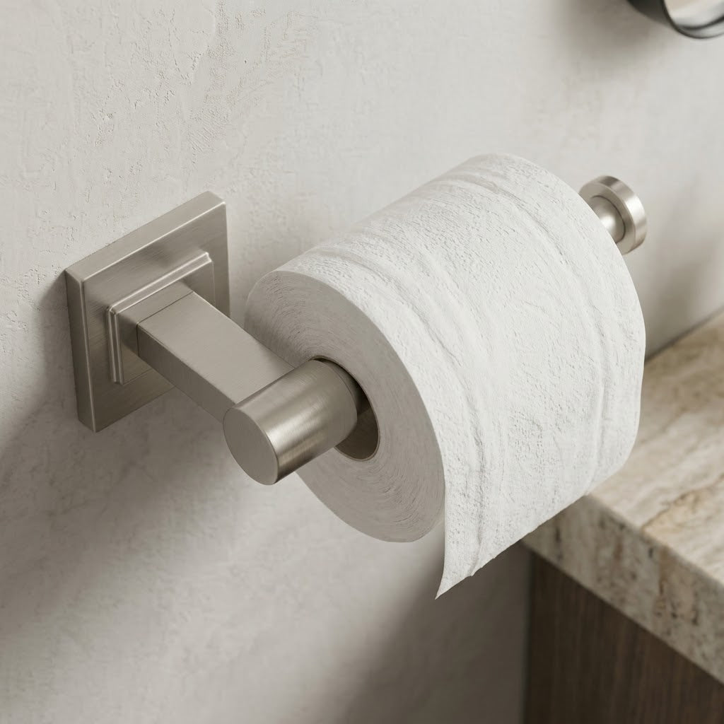 Modern Brushed Nickel Wall-Mounted Toilet Paper Holder