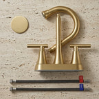 Modern Brushed Gold Two-Handle Bathroom Faucet Set