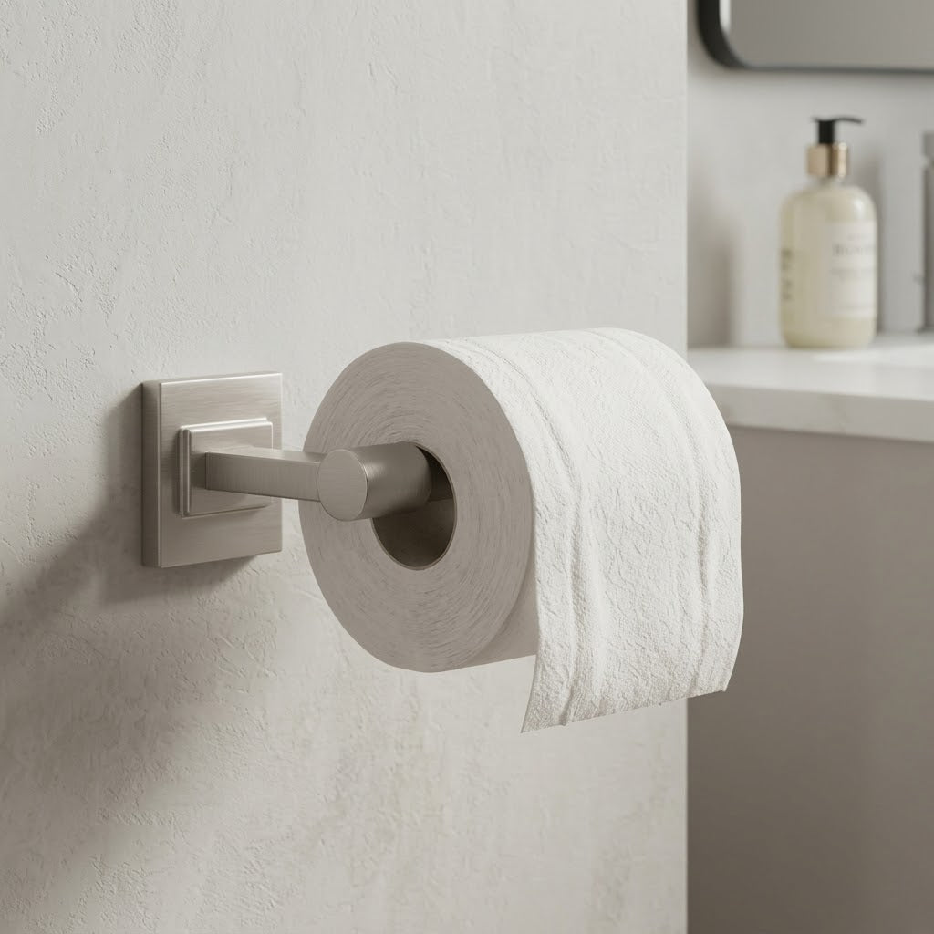 Modern Brushed Nickel Wall-Mounted Toilet Paper Holder