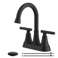 Modern Matte Black Two-Handle Bathroom Faucet Set