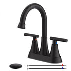 Modern Matte Black Two-Handle Bathroom Faucet Set