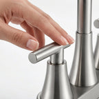 Modern Brushed Nickel Two-Handle Bathroom Faucet